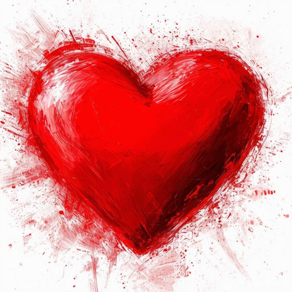a red heart against a 100 white background